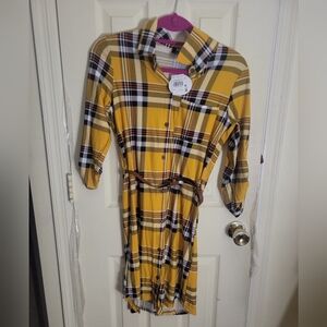 Yellow Plaid MINI Dress